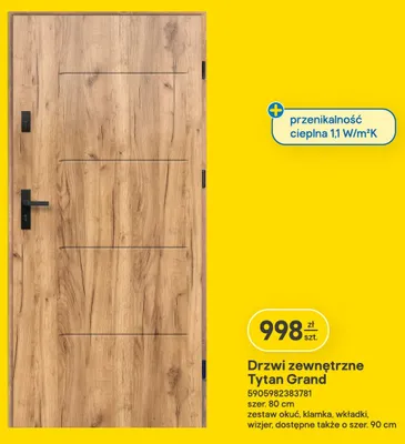 Drzwi zewnętrzne Tytan Grand promocja w Castorama