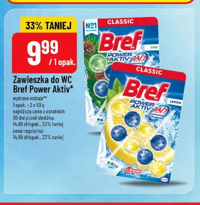 Zawieszka do WC Bref Power Aktiv Lemon promocja w POLOmarket