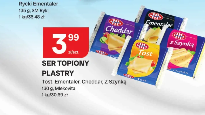 Ser topiony w plastrach Ementaler Mlekovita promocja w Chorten