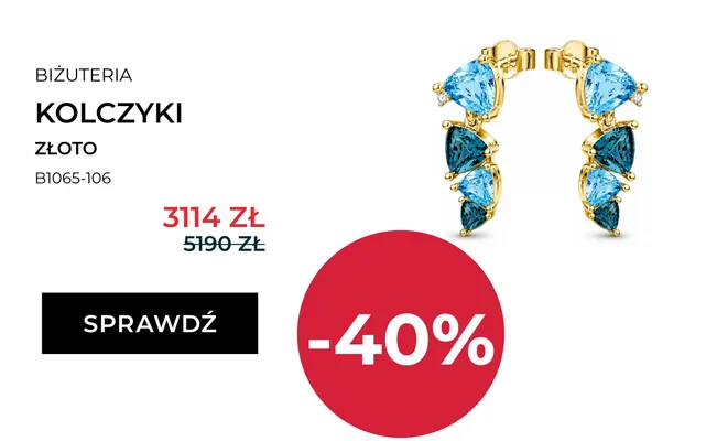 Kolczyki złote Briju B1065-106 promocja w Briju