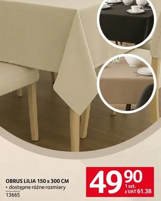 Obrus lilia 150 x 300 cm promocja w Selgros