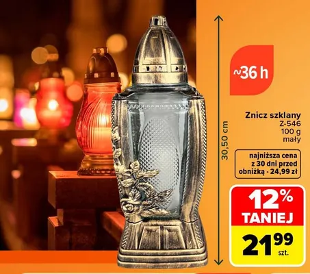 Znicz szklany Z-546 mały promocja w Carrefour