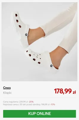 Klapki Crocs promocja w eobuwie.pl