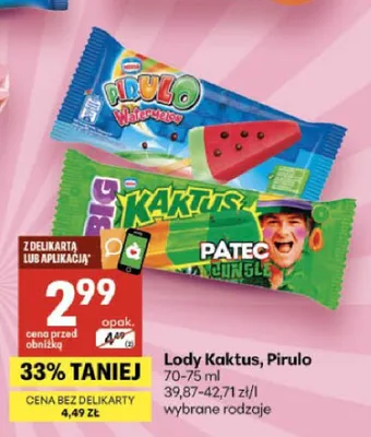 Lody Kaktus promocja w Delikatesy Centrum