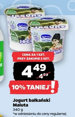 Jogurt bałkański Maluta promocja w Netto