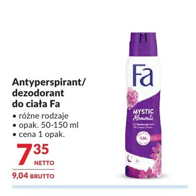 Antyperspirant/dezodorant do ciała Fa promocja w Makro