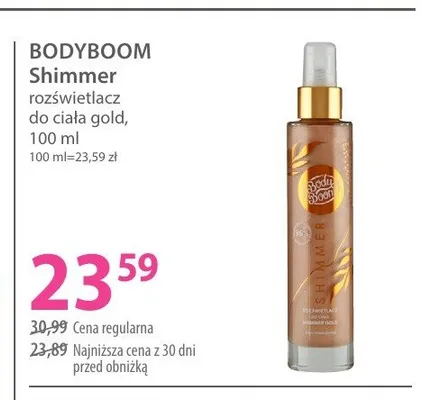 Rozświetlacz do ciała gold BODYBOOM Shimmer promocja w Hebe