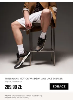 Buty męskie sneakersy Timberland Motion Windsor Low Lace Sneaker promocja w Sizeer
