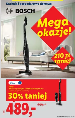 Odkurzacz pionowy 2 w 1 Bosch BBHL2LED dark night 20V promocja w Lidl