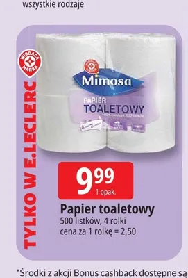 Papier toaletowy Mimosa promocja w Leclerc