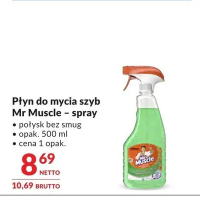 Płyn do mycia szyb Mr Muscle spray promocja w Makro