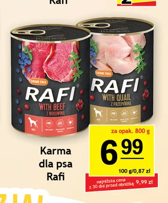 Karma dla psa Rafi z wołowiną promocja w Gram Market