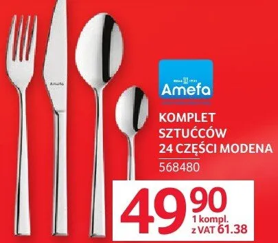 Komplet sztućców 24 części Modena promocja w Selgros