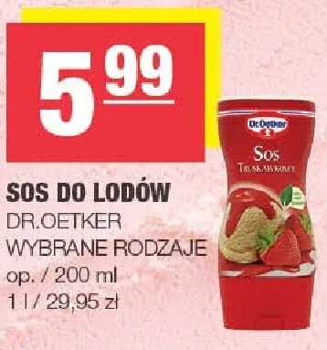 Sos do Lodów Dr.Oetker promocja w SPAR