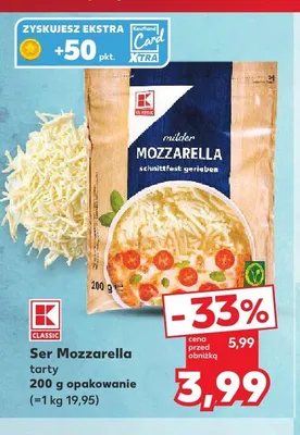 Ser Mozzarella tarty K-Classic promocja w Kaufland