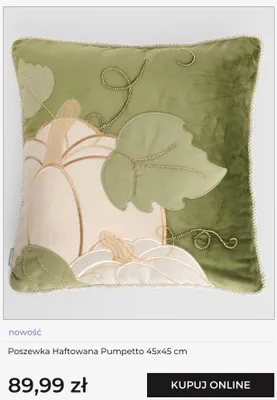 Poszewka haftowana Pumpetto home&you promocja w home&you