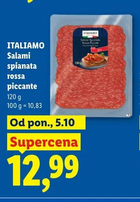 Salami spianata rossa piccante Italiamo promocja w Lidl