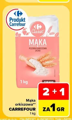 Mąka pszenna orkiszowa jasna Carrefour promocja w Carrefour