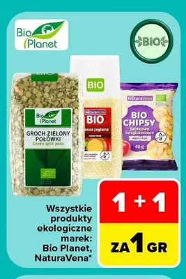 Groch zielony połówki Bio Planet promocja w Carrefour