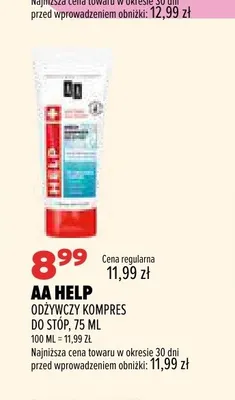 Odżywczy kompres do stóp AA Help promocja w Drogerie Natura