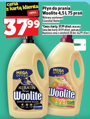 Płyn do prania Woolite 4,5l 75 prań promocja w TOPAZ