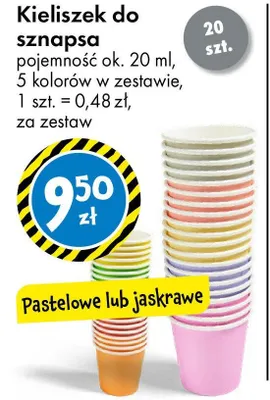 Kieliszek do sznapsa pastelowe lub jaskrawe promocja w Tedi