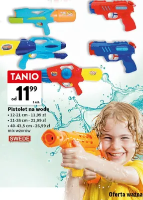 Pistolet na wodę 12-21 cm, 21-38 cm, 40-43,5 cm mix wzorów promocja w Intermarche