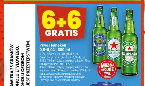 Piwo Heineken Original 5,0% promocja w Twój Market