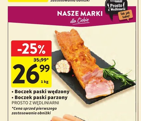 Boczek paski parzony Prosto z Wędliniarni promocja w Intermarche