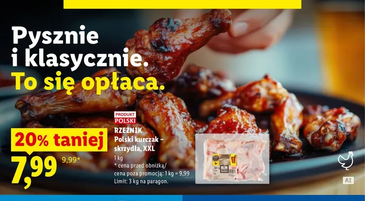 Polski kurczak - skrzydła XXL Rzeźnik promocja w Lidl
