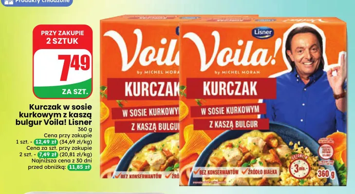 Kurczak w sosie kurkowym z kaszą bulgur Voila! Lisner promocja w Dino