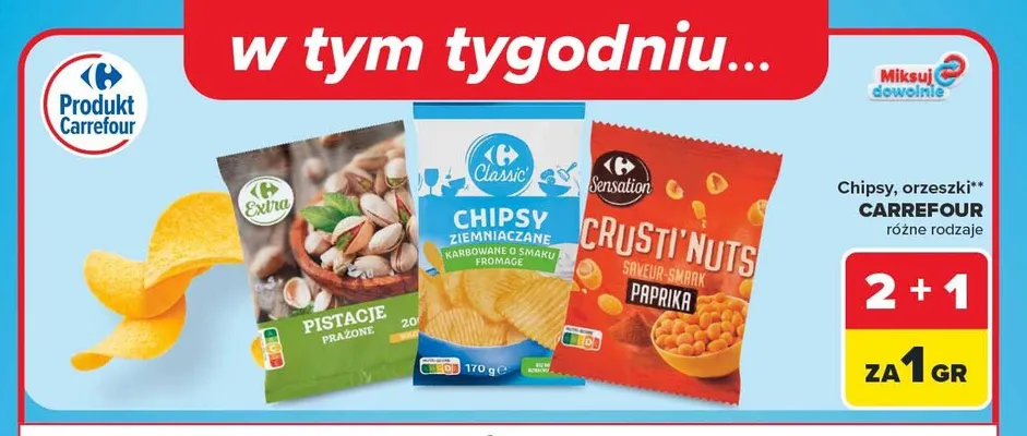 Chipsy ziemniaczane Carrefour Classic promocja w Carrefour
