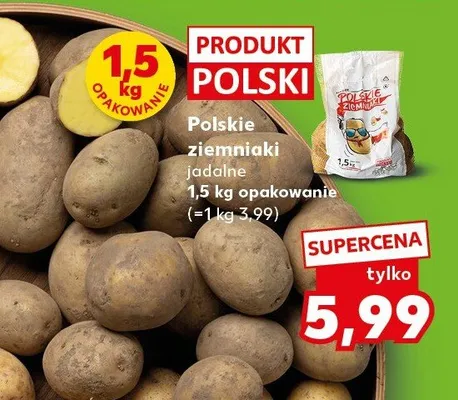 Polskie ziemniaki jadalne 1,5kg opakowanie promocja w Kaufland