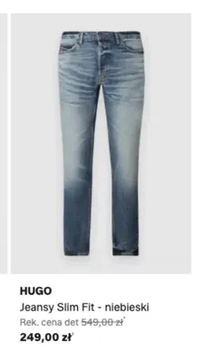 Jeansy Slim Fit HUGO niebieskie promocja w Lounge by Zalando