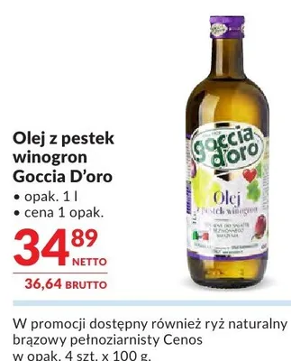 Olej z pestek winogron Goccia D'oro promocja w Makro