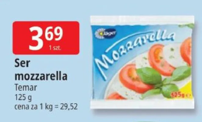Ser mozzarella Temar promocja w Leclerc