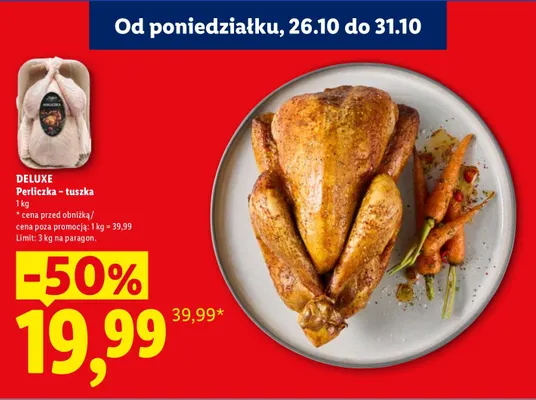 Perliczka - tuszka Deluxe promocja w Lidl