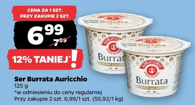 Ser Burrata Auricchio promocja w Netto