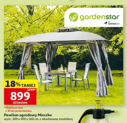 Pawilon ogrodowy Mieszko wym.: 300x400x260cm z wbudowaną moskitierą promocja w Auchan