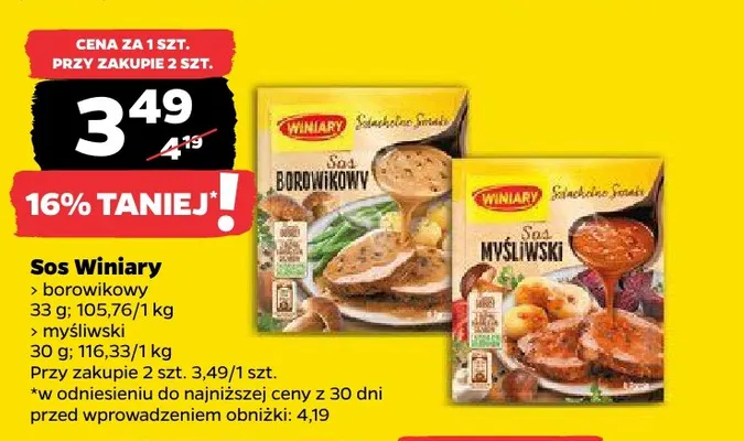 Sos myśliwski Winiary promocja w Netto