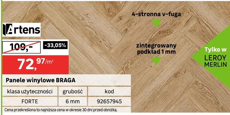 Panele winylowe BRAGA promocja w Leroy Merlin