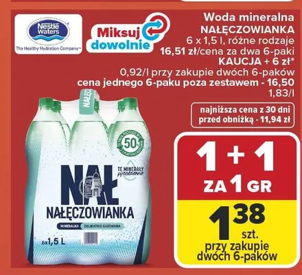 Woda mineralna Nałęczowianka promocja w Carrefour