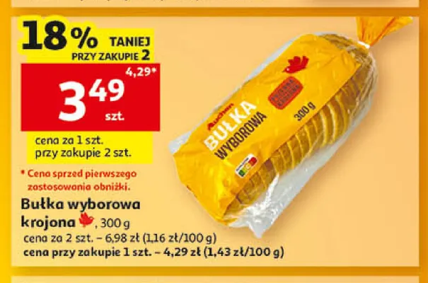 Bułka wyborowa krojona Auchan promocja w Auchan