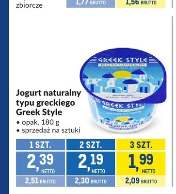 Jogurt naturalny typu greckiego Greek Style promocja w Makro