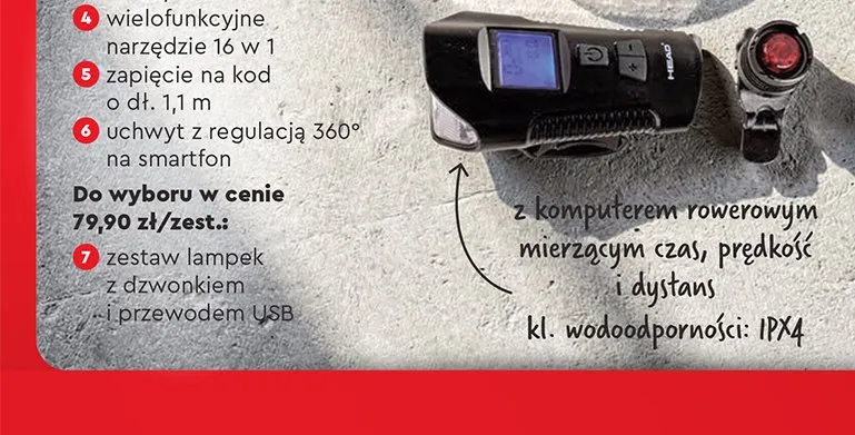 Zestaw lampek z dzwonkiem i przewodem USB HEAD promocja w Biedronka