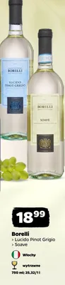 Wino białe Borelli Soave wytrawne włoskie promocja w Netto