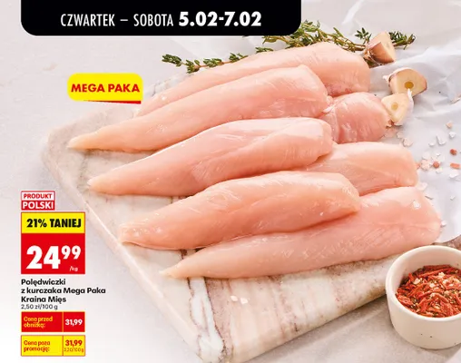 Polędwiczki z kurczaka Mega Paka Kraina Mięs promocja w Biedronka