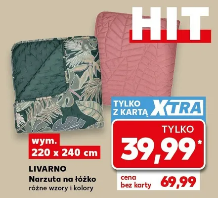 Narzuta na łóżko Livarno 220x240 cm promocja w Kaufland