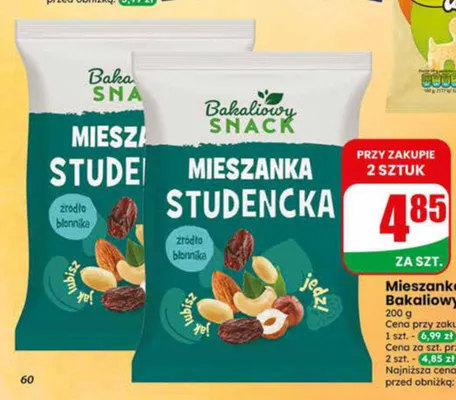 Mieszanka studencka Bakaliowy Snack promocja w Dino
