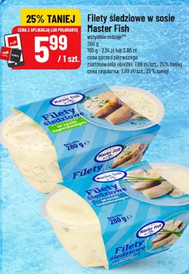 Filety śledziowe w sosie koperkowym Master Fish promocja w POLOmarket